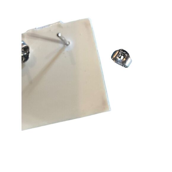 Black Silver Natural Pearl Stud Earrings - Picture 3 of 7